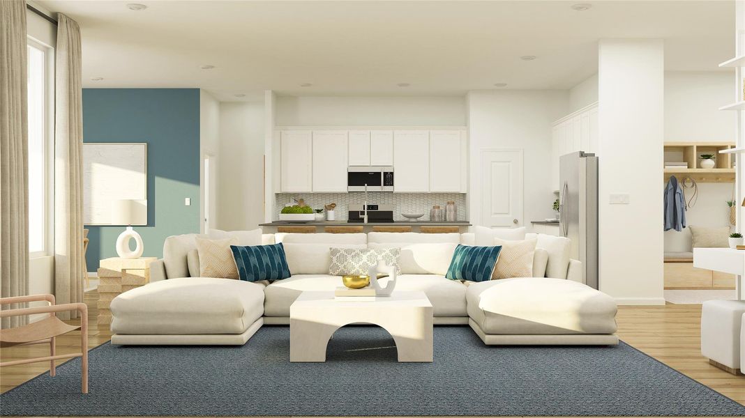 Furnished interior view inside a new home in Samara, League City (Image 5). Furnished interior view inside a new home in Samara, League City (Image 5).