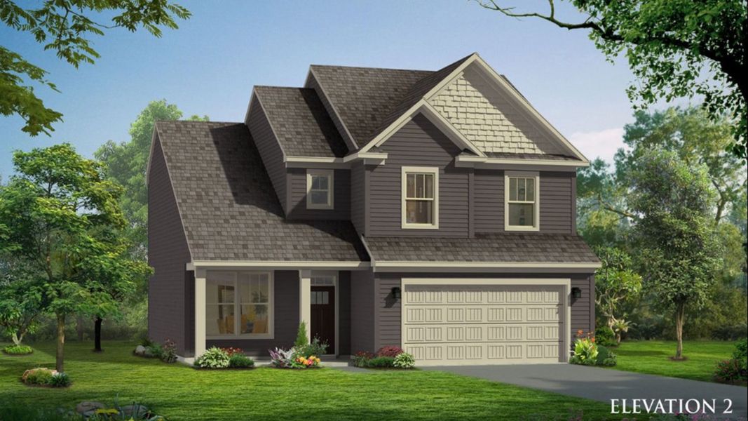 Front exterior of a new home in Harrier Point, Woodruff, SC, highlighting curb appeal (Image 2). Front exterior of a new home in Harrier Point, Woodruff, SC, highlighting curb appeal (Image 2).