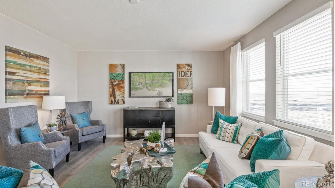 Furnished interior view inside a new home in Trails at Crowfoot, Parker (Image 12).