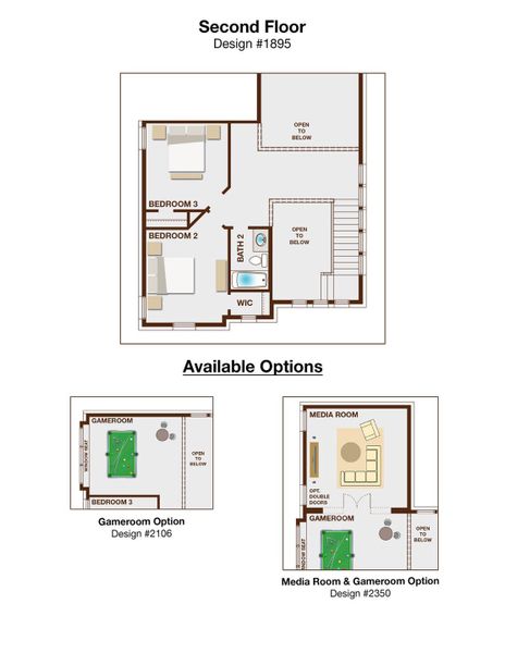 2D floor plan layout for the Royal Drew by Grand Homes in Edgewater, Fate, TX (Image 5). 2D floor plan layout for the Royal Drew by Grand Homes in Edgewater, Fate, TX (Image 5).