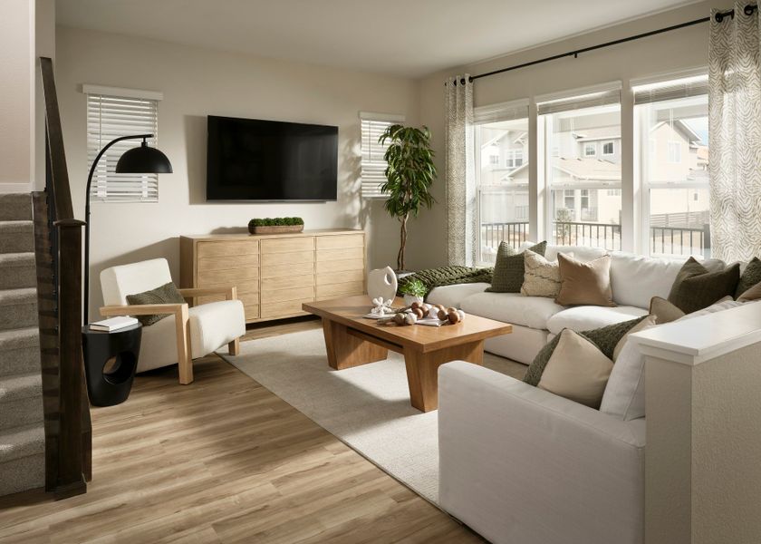 Representative furnished interior of a home built from the Tealight Six by Brookfield Residential in Barefoot, Firestone (Image 5).