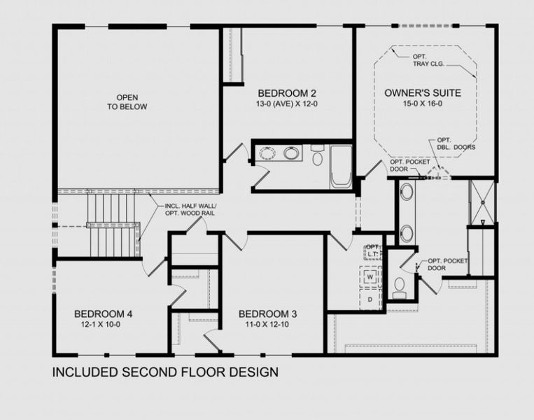 2D floor plan layout for the Grandin by Fischer Homes in Breakfast Point East, Panama City Beach, FL (Image 4). 2D floor plan layout for the Grandin by Fischer Homes in Breakfast Point East, Panama City Beach, FL (Image 4).