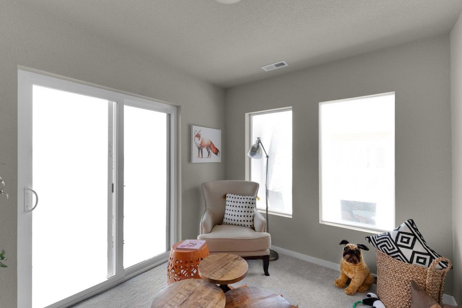 Furnished interior view inside a new home in Banning Lewis Ranch - New Homes Colorado Springs, Colorado Springs (Image 9). Furnished interior view inside a new home in Banning Lewis Ranch - New Homes Colorado Springs, Colorado Springs (Image 9).