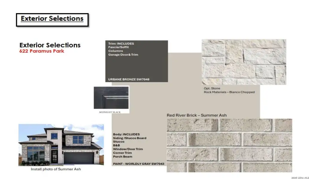 Sample of building materials used in homes in Buffalo Crossing, Cibolo (Image 5).