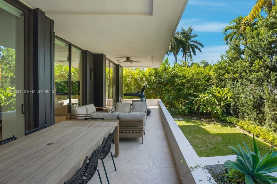 Exterior details and patio area of a home in , Miami Beach (Image 22). Exterior details and patio area of a home in , Miami Beach (Image 22).