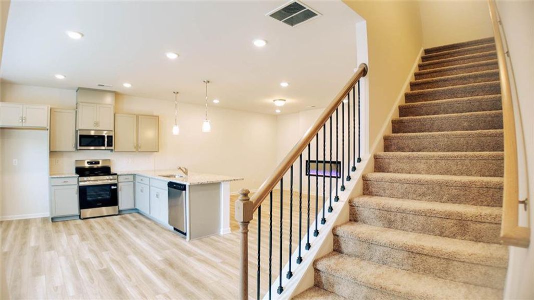 Furnished interior view inside a new home in Franklin Manor, Lawrenceville (Image 4). Furnished interior view inside a new home in Franklin Manor, Lawrenceville (Image 4).