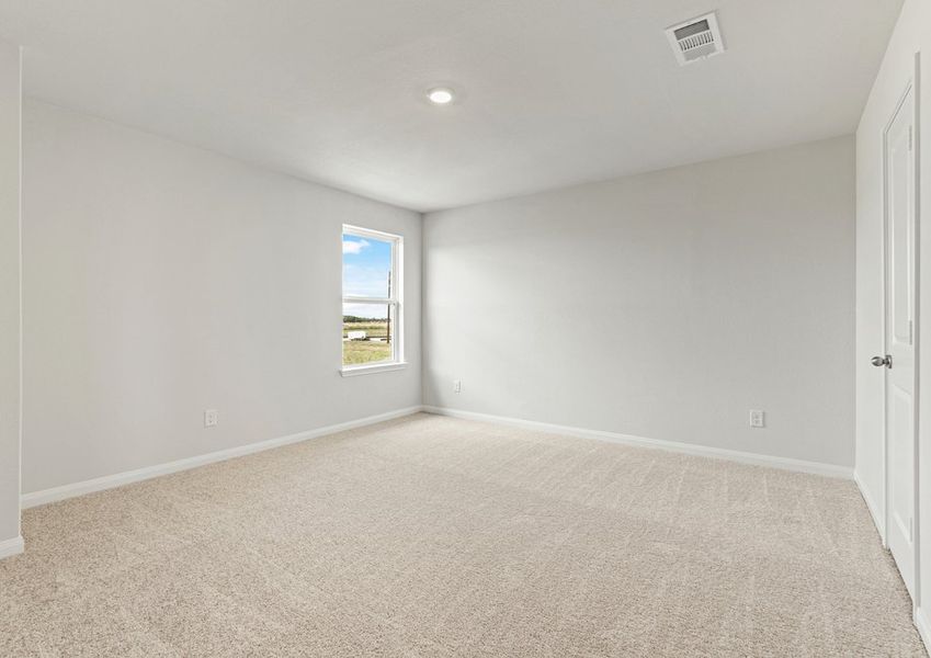 Bedroom with lush carpet Bedroom with lush carpet