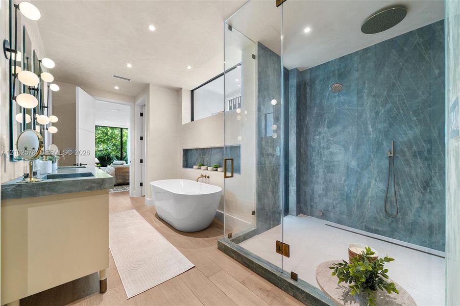 Furnished interior view inside a new home in , Miami (Image 61).