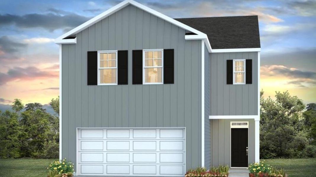 Front exterior of a new home in Hillcrest, Ravenel, SC, highlighting curb appeal (Image 1).