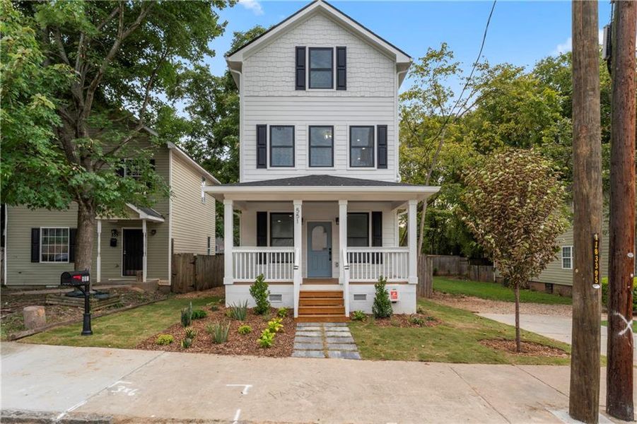 Front exterior of a new home in , Atlanta, GA, highlighting curb appeal (Image 2). Front exterior of a new home in , Atlanta, GA, highlighting curb appeal (Image 2).