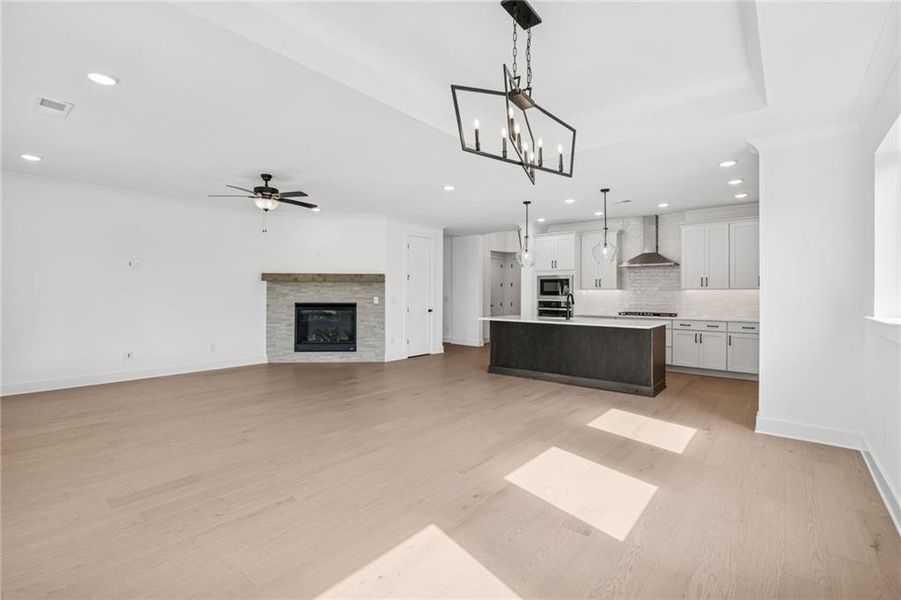 Furnished interior view inside a new home in Crescent Pointe at Great Sky, Canton (Image 5). Furnished interior view inside a new home in Crescent Pointe at Great Sky, Canton (Image 5).