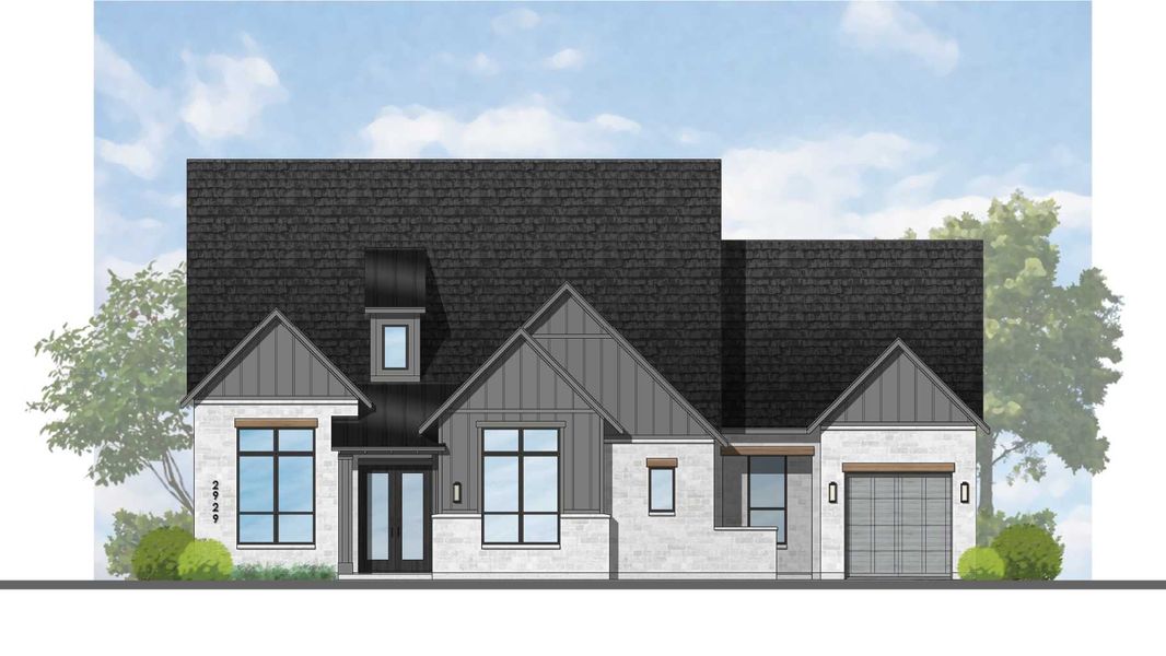 Representative rendering of the exterior for the 282 Plan by Highland Homes (Image 22). Representative rendering of the exterior for the 282 Plan by Highland Homes (Image 22).