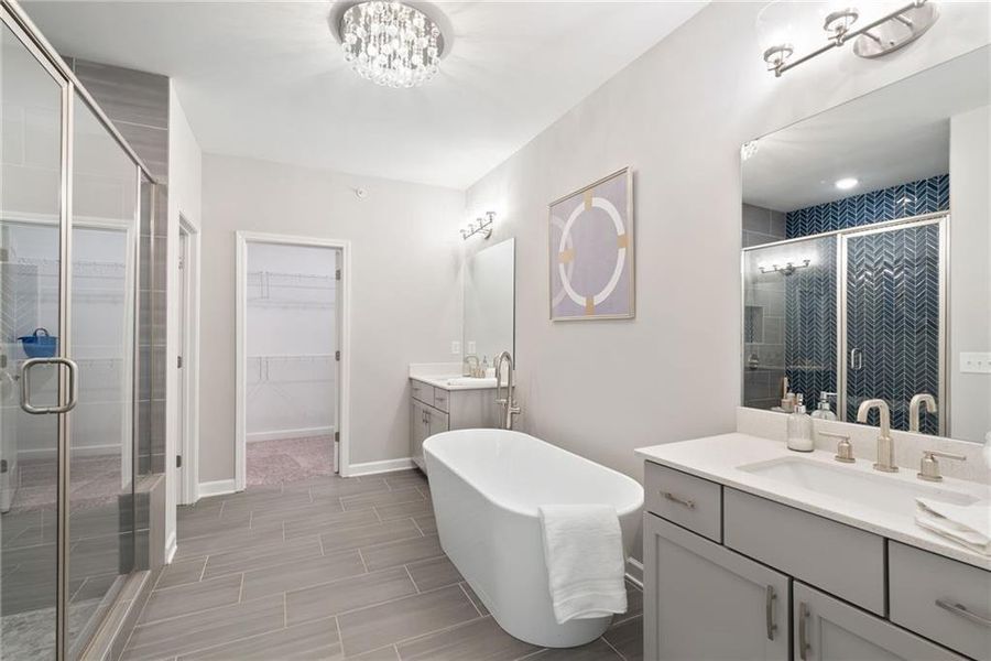 Furnished interior view inside a new home in Devin's Shire - A Kennesaw Tradition, Kennesaw (Image 18).