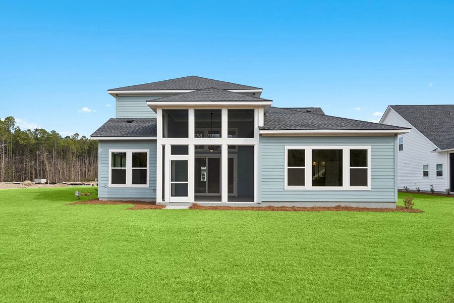 Representative exterior details of a home built from the The Lancewood by David Weekley Homes in Hidden Ponds Reserve, Awendaw (Image 3).