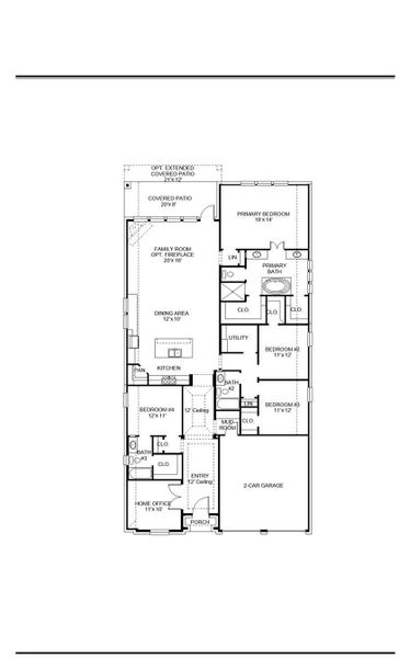 2D floor plan layout of this home in Two Step Farm, Montgomery, TX (Image 3).