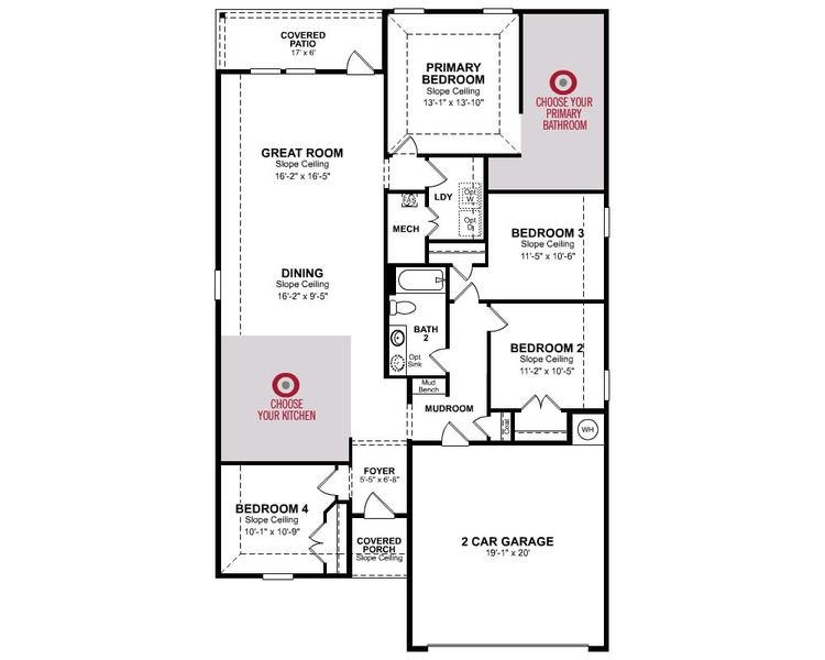 2D floor plan layout for the Brooks by Beazer Homes in Verandah, Royse City, TX (Image 6).