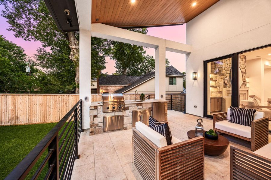 Exterior details and patio area of a home in , Houston (Image 25).