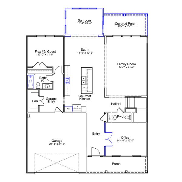 2D floor plan layout of this home in Cottages at Lake Emory, Inman, SC (Image 2). 2D floor plan layout of this home in Cottages at Lake Emory, Inman, SC (Image 2).