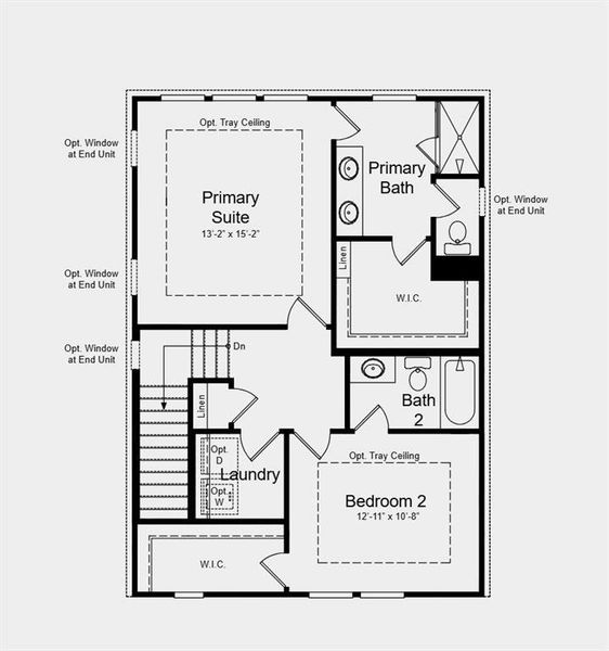 2D floor plan layout of this home in Somerset at Veterans Memorial, Mableton, GA (Image 5).