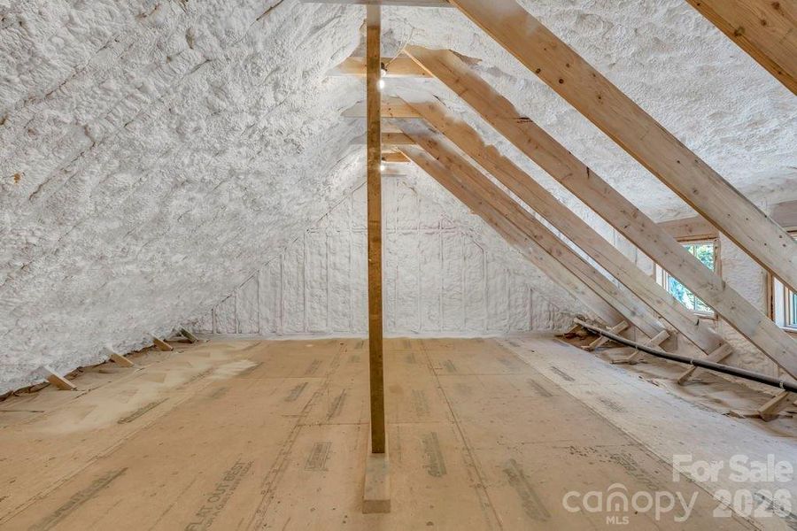 Upper-level attic storage Upper-level attic storage