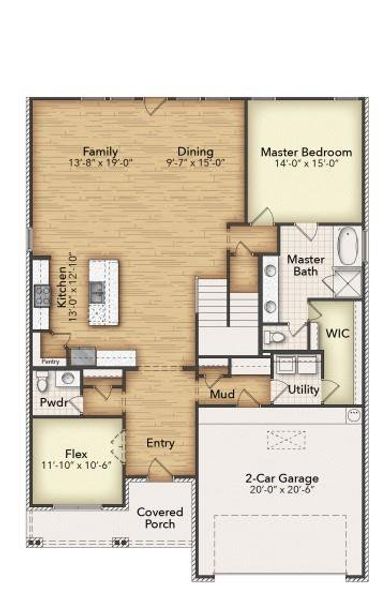 2D floor plan layout of this home in Covenant Park, Springtown, TX (Image 3). 2D floor plan layout of this home in Covenant Park, Springtown, TX (Image 3).