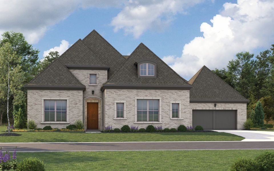 Representative exterior photo of a completed home built from the 6022 by Tradition Homes in Mustang Lakes, McKinney, TX (Image 4). Representative exterior photo of a completed home built from the 6022 by Tradition Homes in Mustang Lakes, McKinney, TX (Image 4).