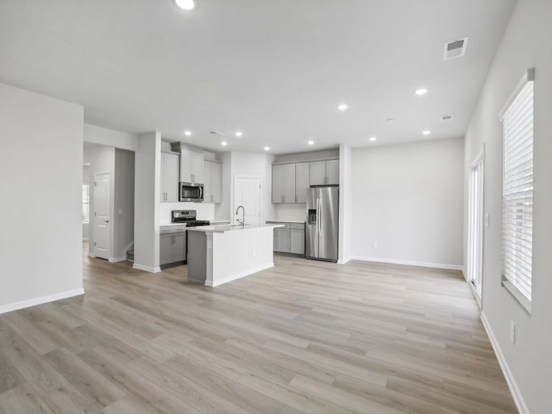 Great room in the Chatham floorplan at 250 White Birch Lane in Angier, NC.