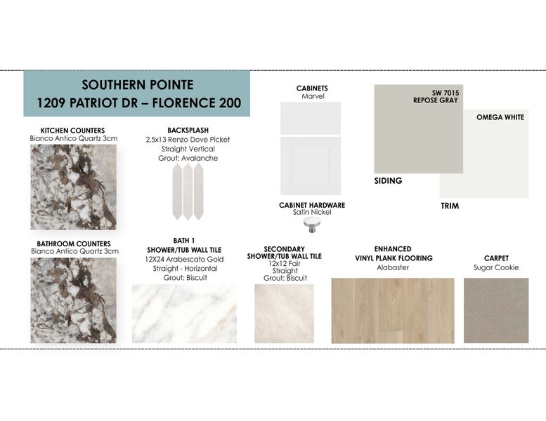 Sample of building materials used in homes in Southern Pointe, College Station (Image 12).