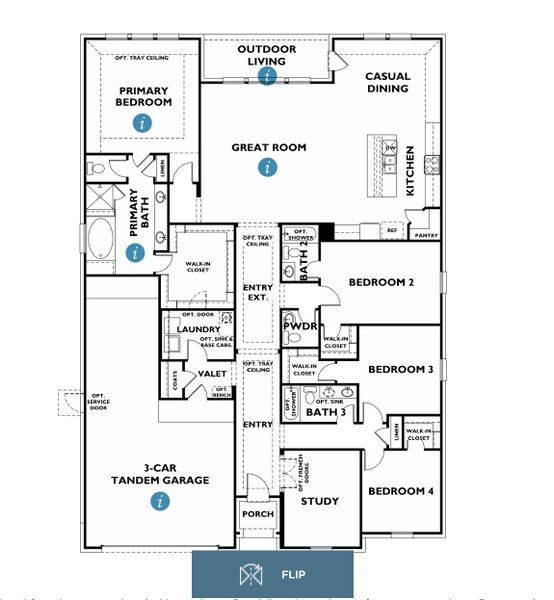 2D floor plan layout of this home in Evergreen 60', Conroe, TX (Image 3). 2D floor plan layout of this home in Evergreen 60', Conroe, TX (Image 3).