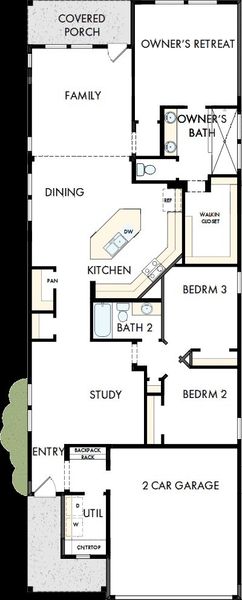 2D floor plan layout of this home in Hidden Springs - The Park Collection, Smyrna, TN (Image 2). 2D floor plan layout of this home in Hidden Springs - The Park Collection, Smyrna, TN (Image 2).