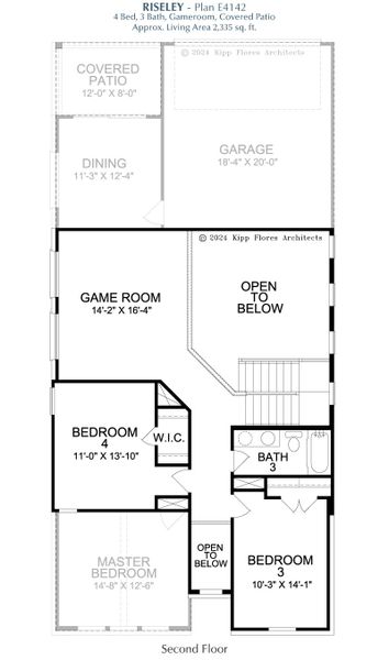 2D floor plan layout for the Riseley by Landon Homes in Fields - East Village, Frisco, TX (Image 6). 2D floor plan layout for the Riseley by Landon Homes in Fields - East Village, Frisco, TX (Image 6).