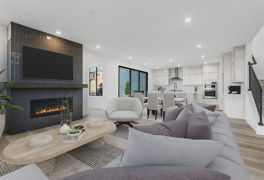 Homesite 322 Great Room, Dining + Kitchen - Virtually Staged - 4 of 12