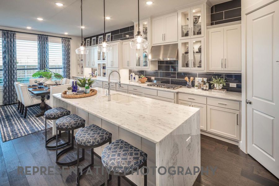 Furnished interior view inside a new home in Santa Rita Ranch, Liberty Hill (Image 8). Furnished interior view inside a new home in Santa Rita Ranch, Liberty Hill (Image 8).