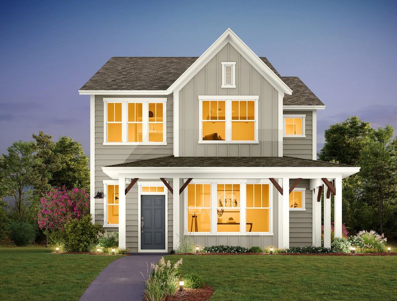 Representative exterior photo of a completed home built from the Falcon by Ashton Woods in The Cottages at Lariat, Liberty Hill, TX (Image 4). Representative exterior photo of a completed home built from the Falcon by Ashton Woods in The Cottages at Lariat, Liberty Hill, TX (Image 4).