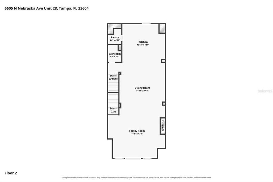 2D floor plan layout of this home in Apex at Seminole Heights, Tampa, FL (Image 5).
