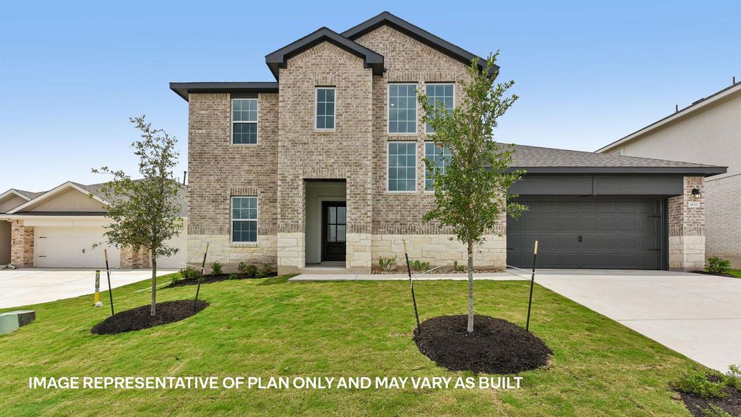 Representative exterior photo of a completed home built from the The Kemah by D.R. Horton in Rosenbusch Ranch, Leander, TX (Image 1). Representative exterior photo of a completed home built from the The Kemah by D.R. Horton in Rosenbusch Ranch, Leander, TX (Image 1).