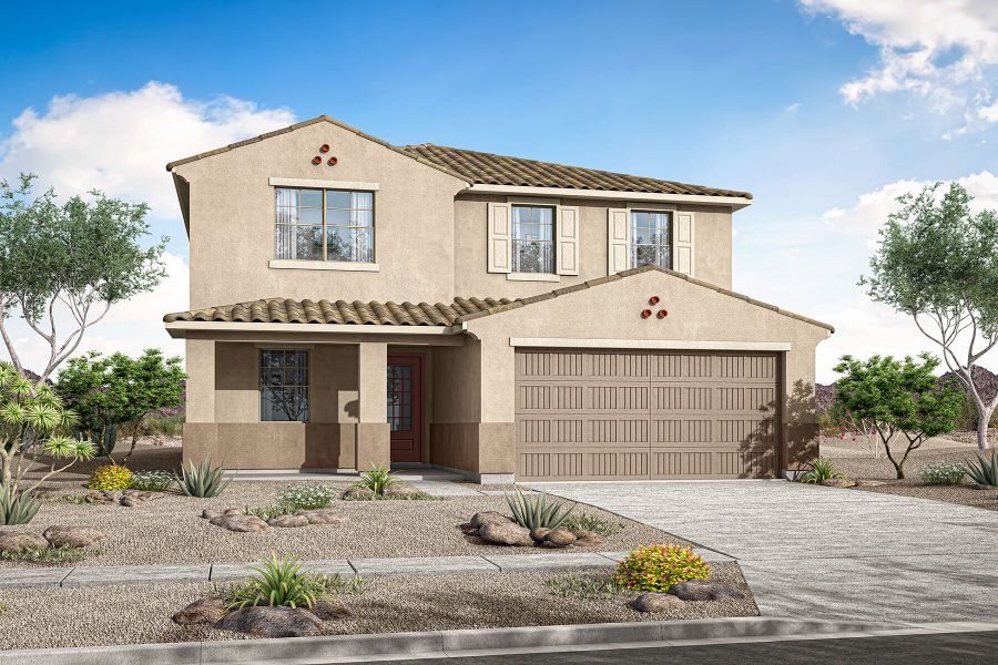 Representative exterior photo of a completed home built from the Sienna by Mattamy Homes in Soleo, San Tan Valley, AZ (Image 3).