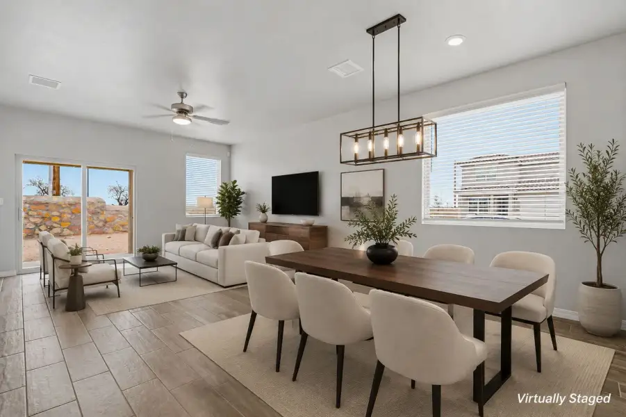 Furnished interior view inside a new home in Paseo del Este, El Paso (Image 9). Furnished interior view inside a new home in Paseo del Este, El Paso (Image 9).