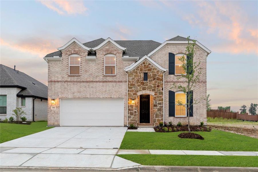 Front exterior of a new home in Creekside, Royse City, TX, highlighting curb appeal (Image 19).