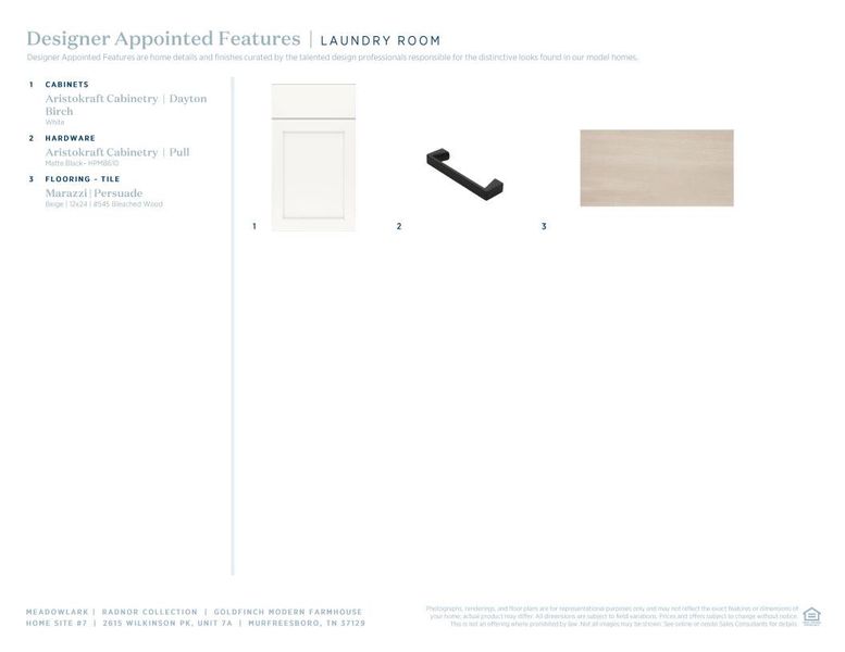 Sample of building materials used in homes in Meadowlark - Radnor Collection, Murfreesboro (Image 13).
