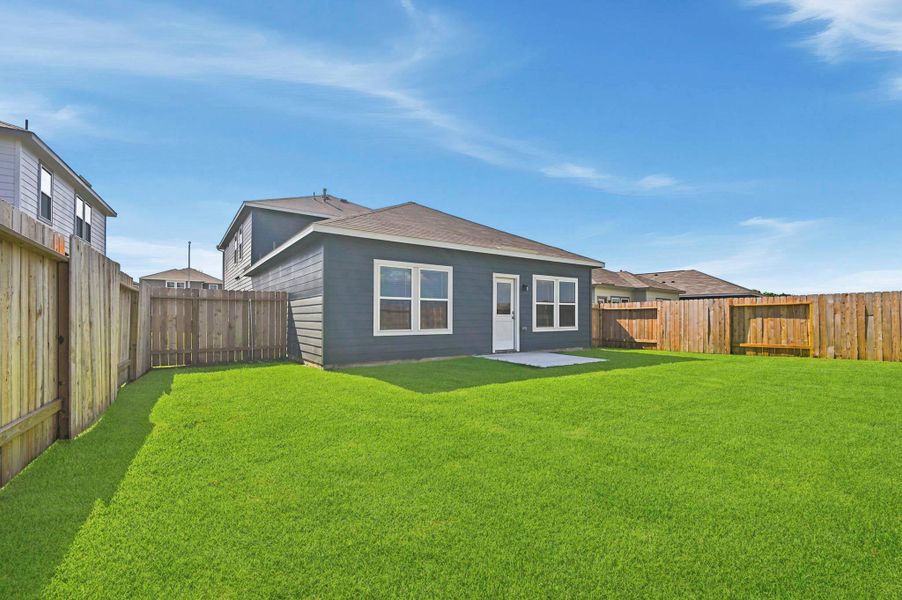 Exterior details and patio area of a home in Barrett Crossing, Crosby (Image 3).