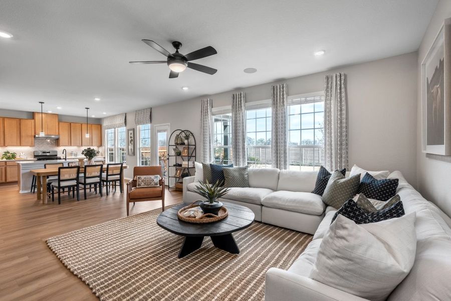 Representative furnished interior of a home built from the 2444 Modeled by KB Home in Watermill-Classic Collection, Uhland (Image 6).