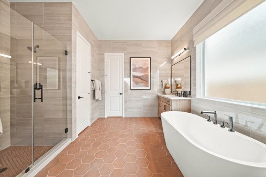 Furnished interior view inside a new home in Meridiana 40', 65', Manvel (Image 26).