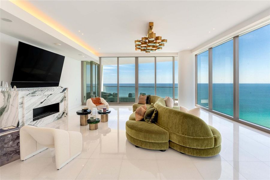 Furnished interior view inside a new home in , Sunny Isles Beach (Image 9). Furnished interior view inside a new home in , Sunny Isles Beach (Image 9).