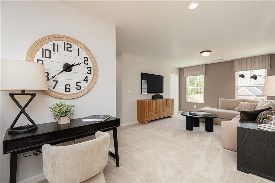 Furnished interior view inside a new home in Riverside Ridge, Lawrenceville (Image 15). Furnished interior view inside a new home in Riverside Ridge, Lawrenceville (Image 15).