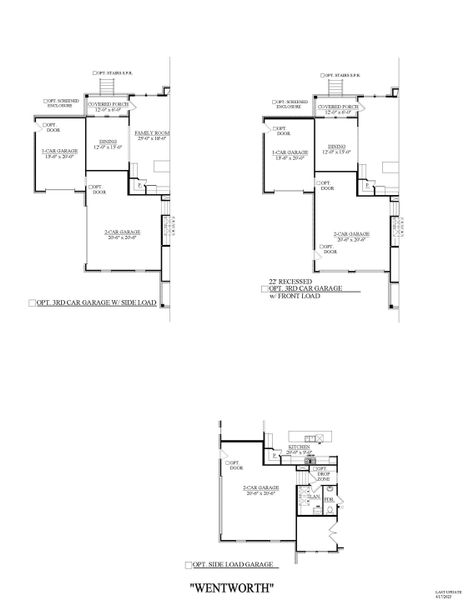 2D floor plan layout for the Wentworth - Single Family Homes by Dream Finders Homes in Goodwin Farms, Fairview, TN (Image 4).