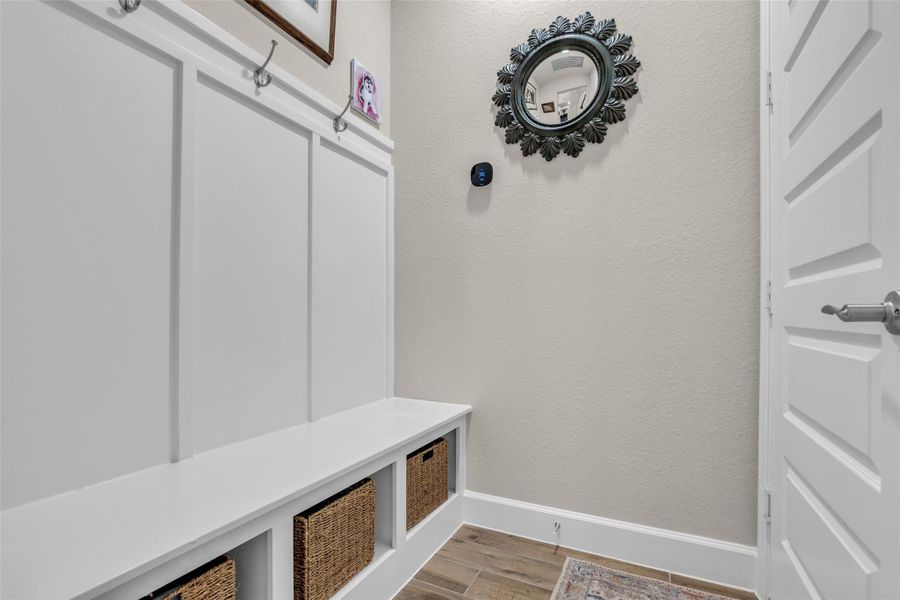 Convenient mud space as you enter from the garage. Convenient mud space as you enter from the garage.