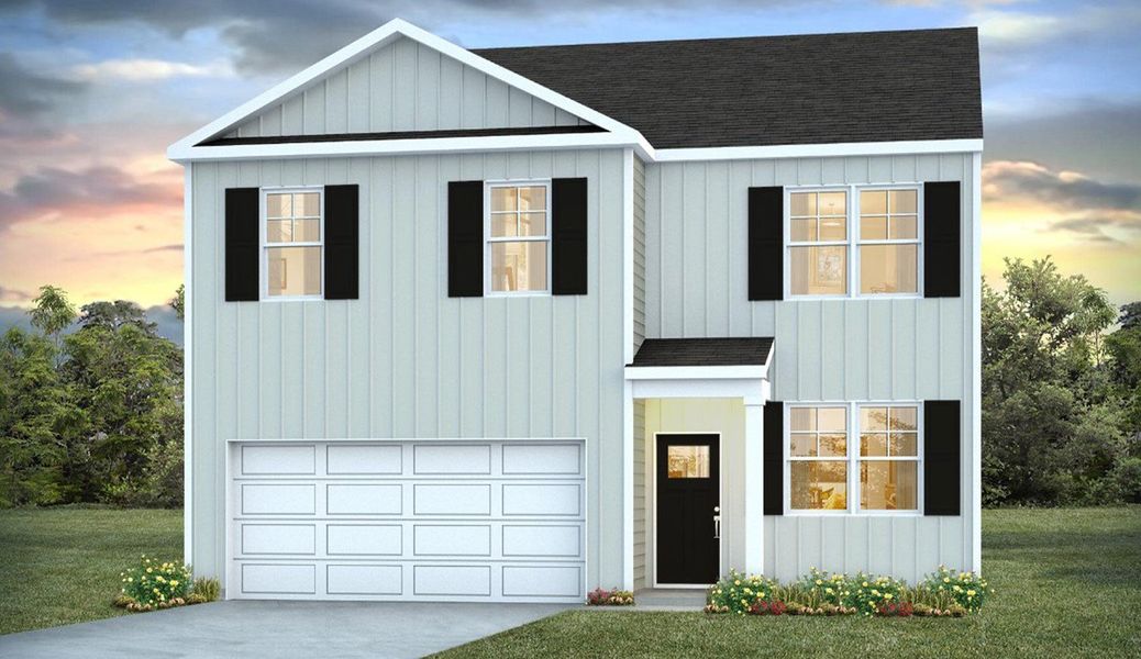 Representative exterior photo of a completed home built from the Belhaven by D.R. Horton in The Pines at New Hampstead, Savannah, GA (Image 2).