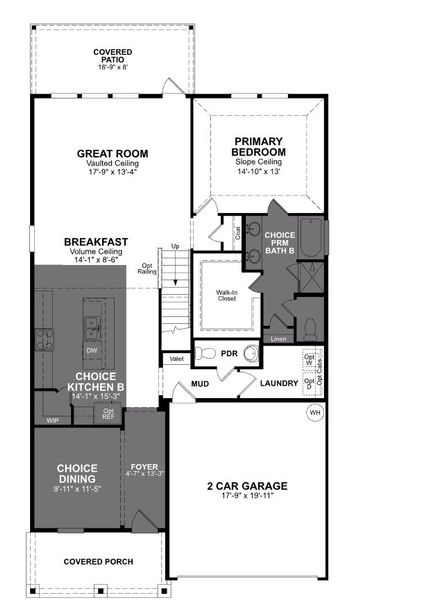 2D floor plan layout of this home in Hunter's Ranch, San Antonio, TX (Image 1).