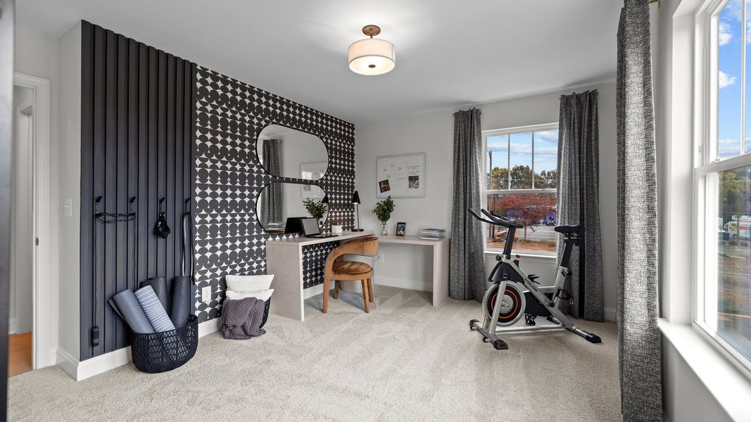 Flexible multi-purpose bedroom room with large windows, in the new Adaline Design by DRB Homes Charlotte, NC